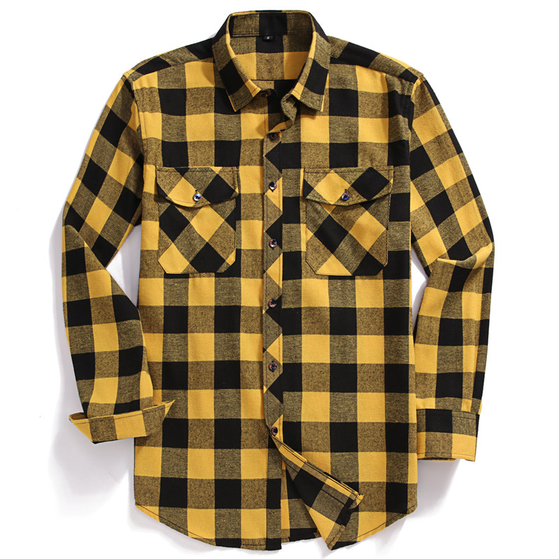 Mùa Thu Nam Tay Dài Cài Nút Cổ - đánh giá và giá Flannel Shirt Lined