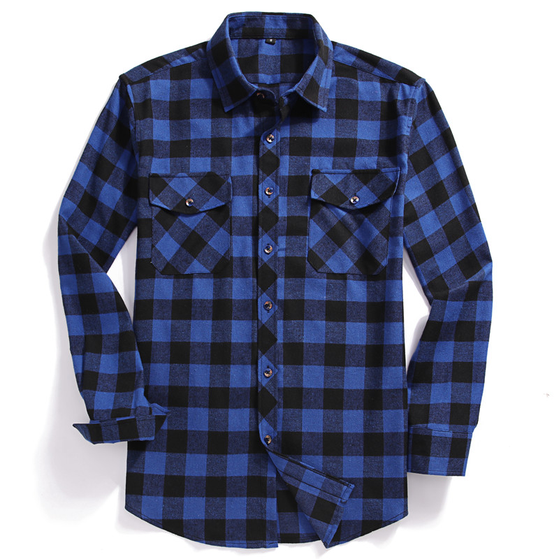 Mùa Thu Nam Tay Dài Cài Nút Cổ - đánh giá và giá Flannel Shirt Lined