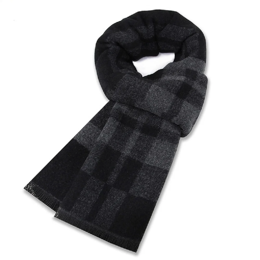 1 Pcs British Black and Gray C - đánh giá và giá Wool Scarf Men